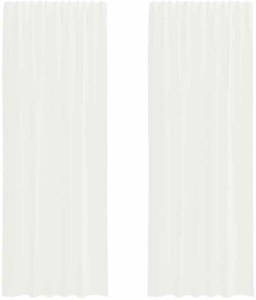 Voile užuolaidos su kilpomis, 2vnt., baltos spalvos, 140x260cm