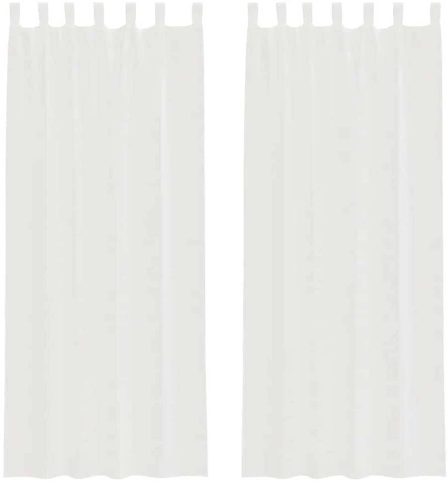 Voile užuolaidos su kilpomis, 2vnt., baltos spalvos, 140x260cm