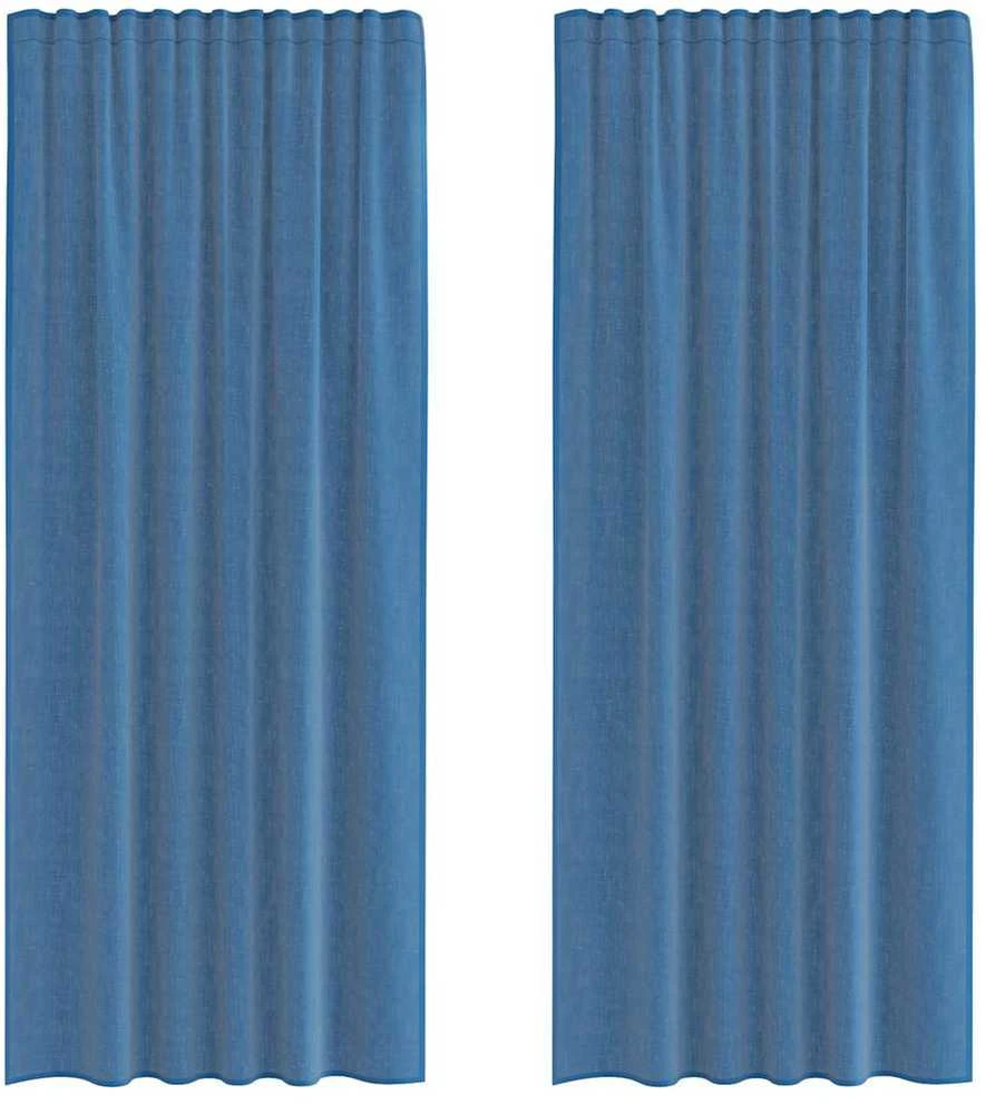 Voile užuolaidos su kilpomis, 2vnt., karališka mėlyna 140x245cm