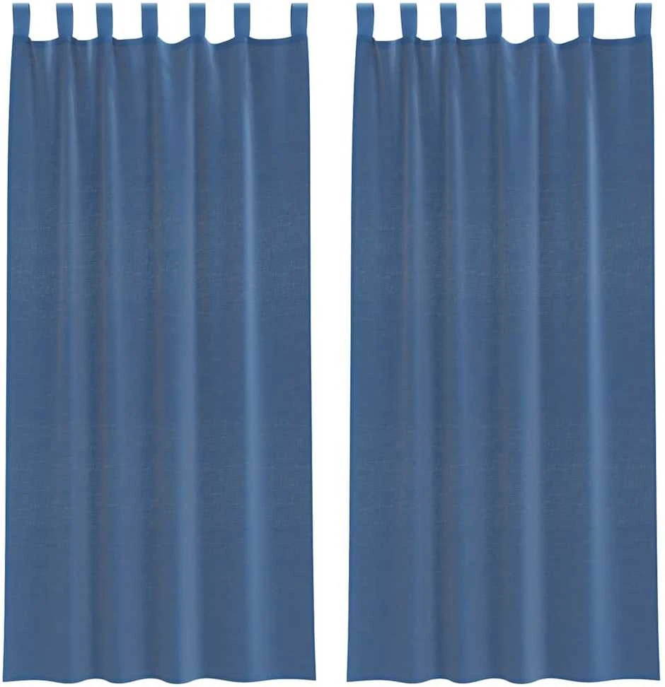 Voile užuolaidos su kilpomis, 2vnt., karališka mėlyna 140x245cm