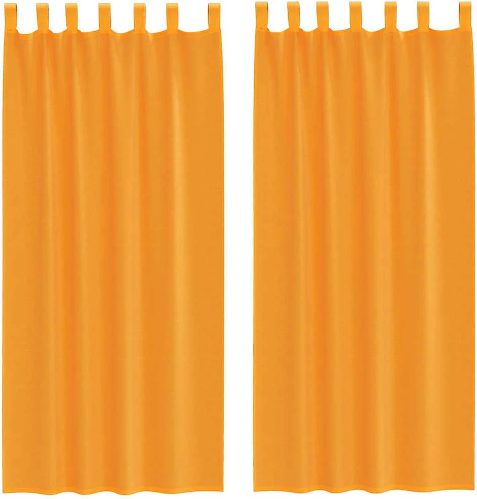 Voile užuolaidos su kilpomis, 2vnt., oranžinis, 140x245cm