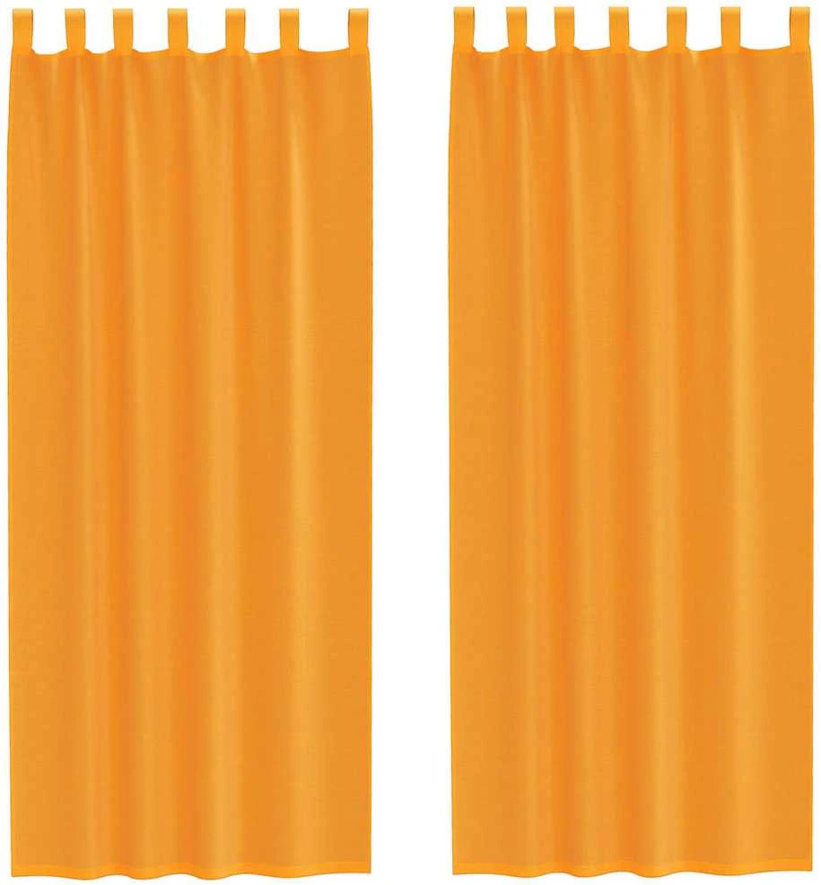Voile užuolaidos su kilpomis, 2vnt., oranžinis, 140x260cm