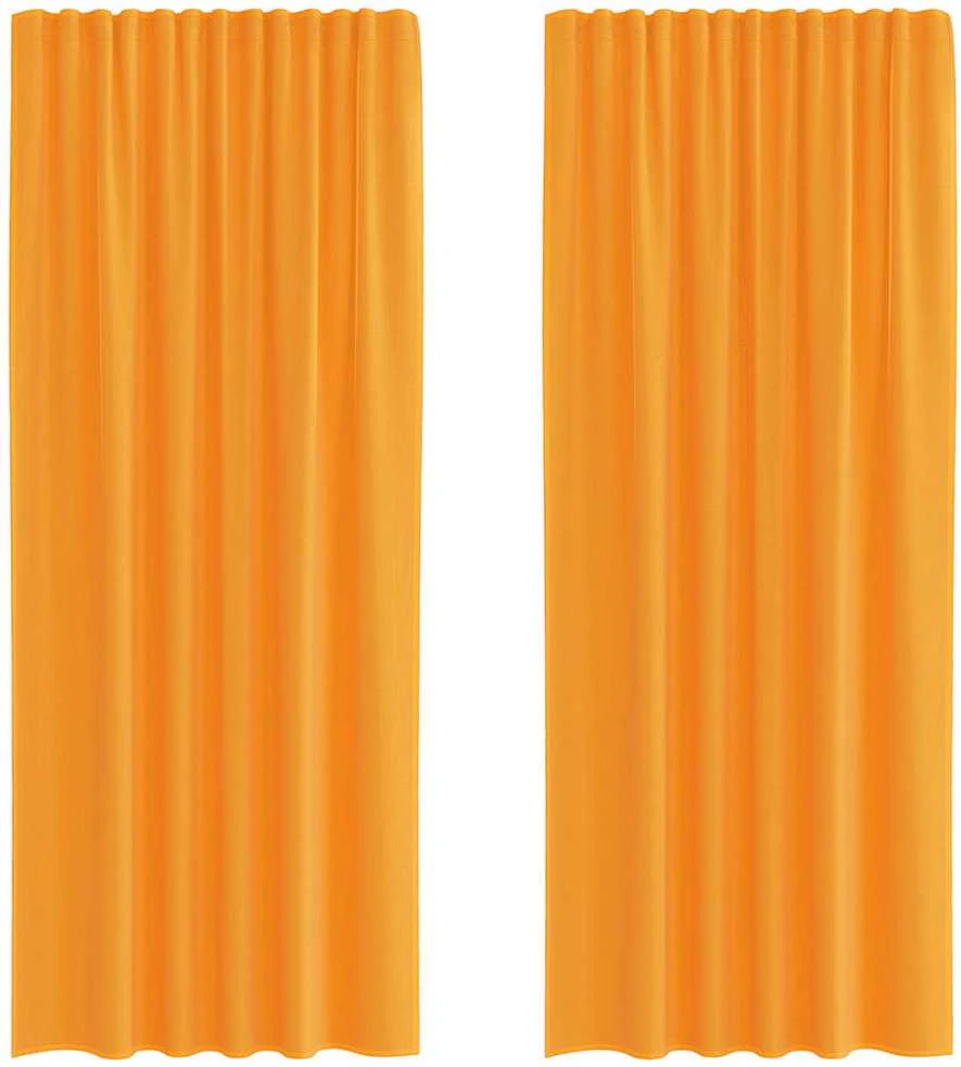 Voile užuolaidos su kilpomis, 2vnt., oranžinis, 140x245cm
