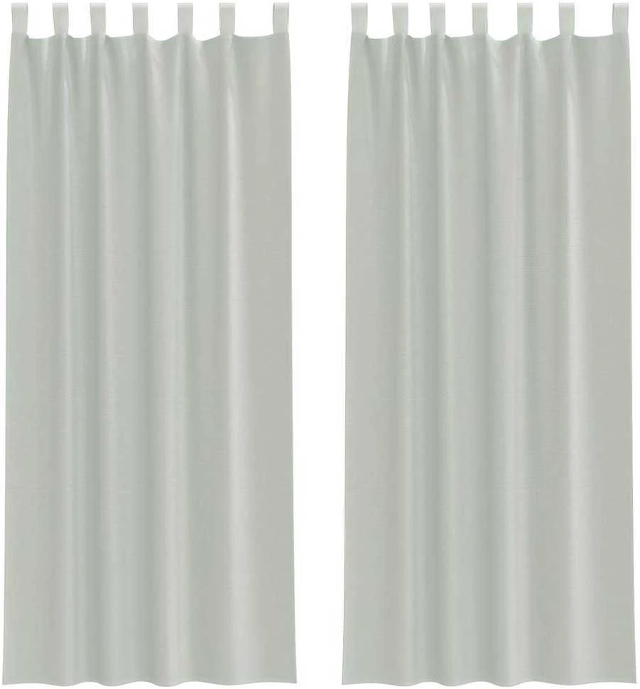 Voile užuolaidos su kilpomis, 2vnt., šviesiai pilkas, 140x260cm