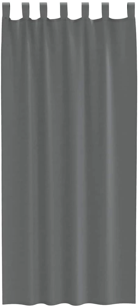 Voile užuolaidos su kilpomis, 2vnt., tamsiai pilkas, 140x225cm