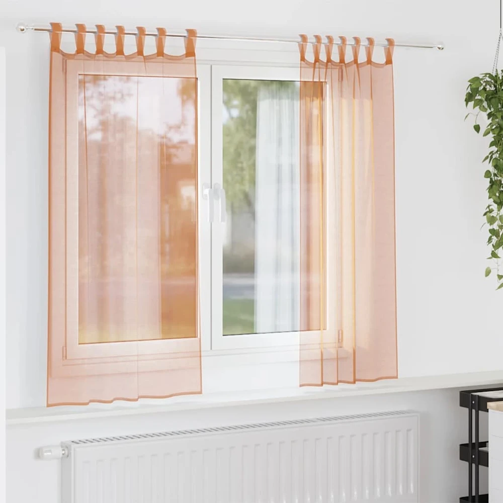 Voile užuolaidos su kilpomis, 2vnt., terakota sp., 140x140cm