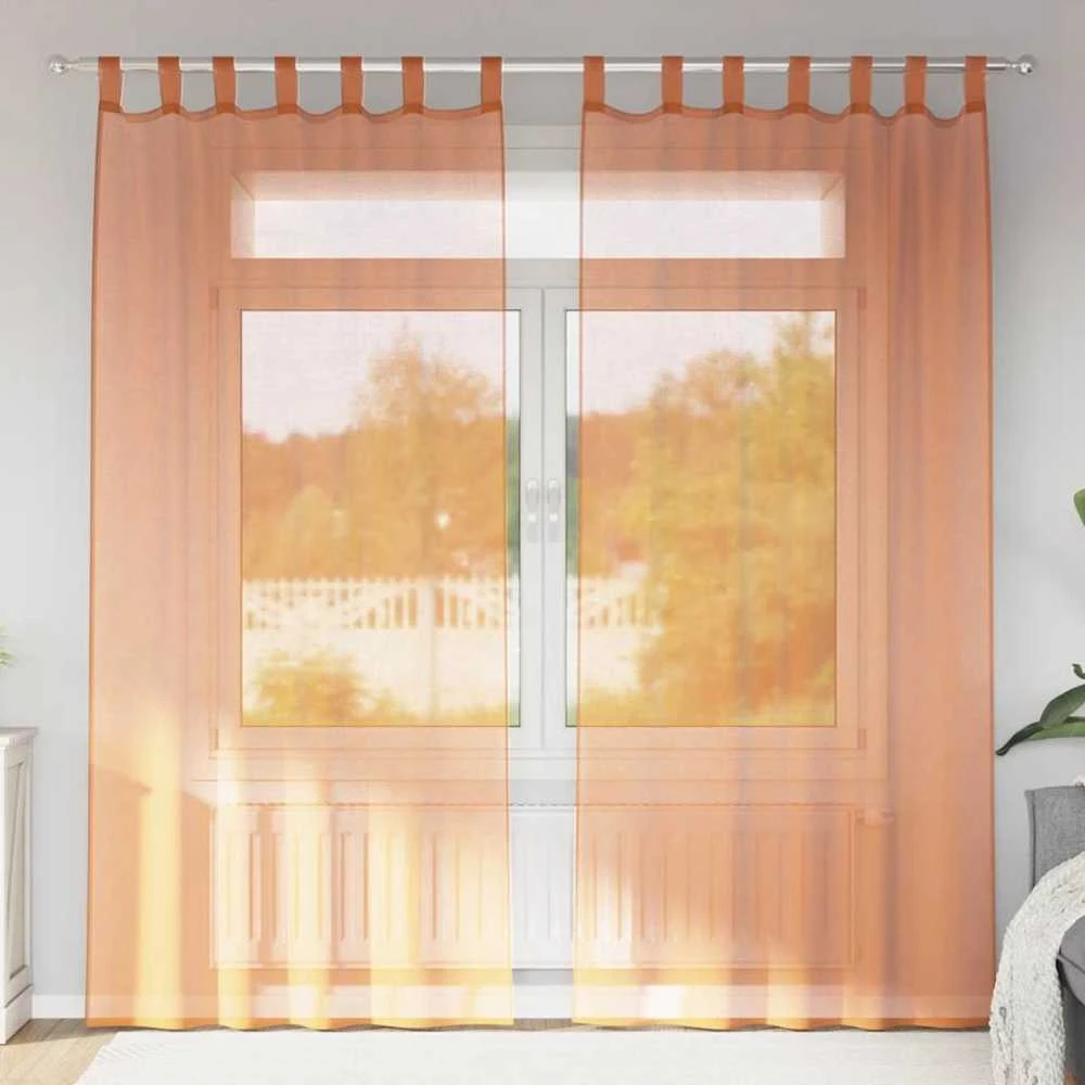 Voile užuolaidos su kilpomis, 2vnt., terakota sp., 140x225cm