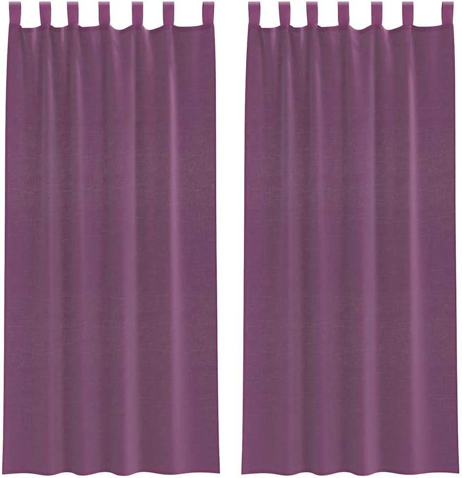 Voile užuolaidos su kilpomis, 2vnt., violetinės sp., 140x245cm