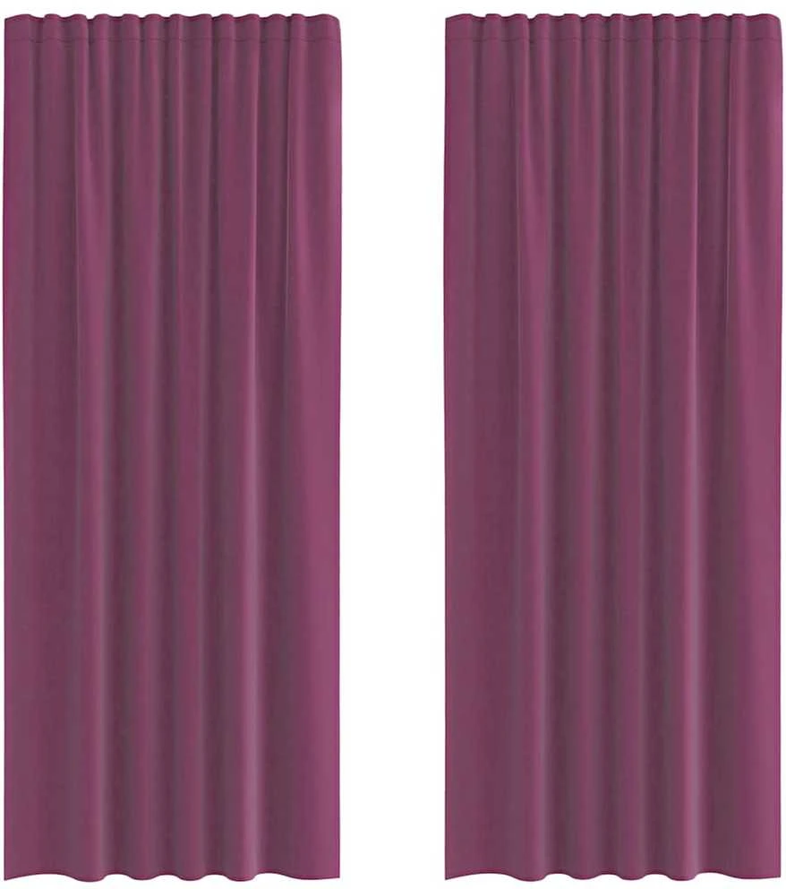 Voile užuolaidos su kilpomis, 2vnt., violetinės sp., 140x245cm