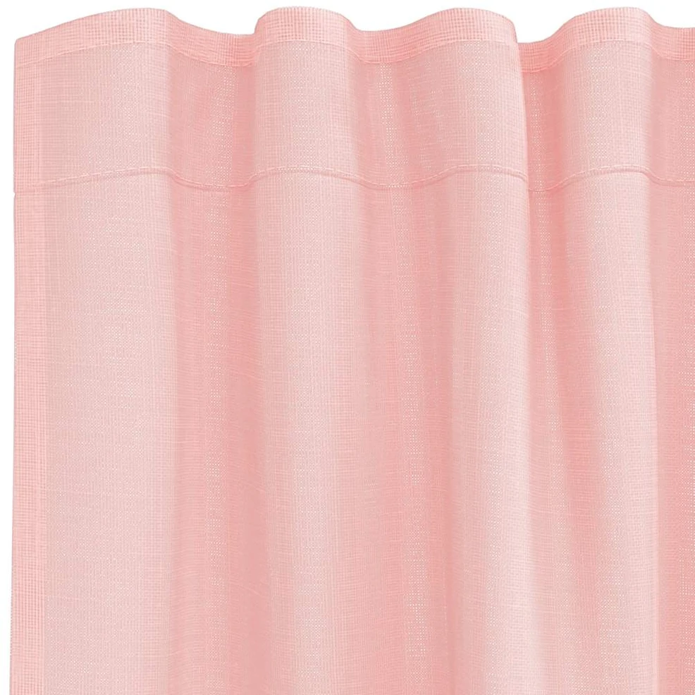 Voile užuolaidos su strypų kišenėmis, 2vnt., rožinės spalvos