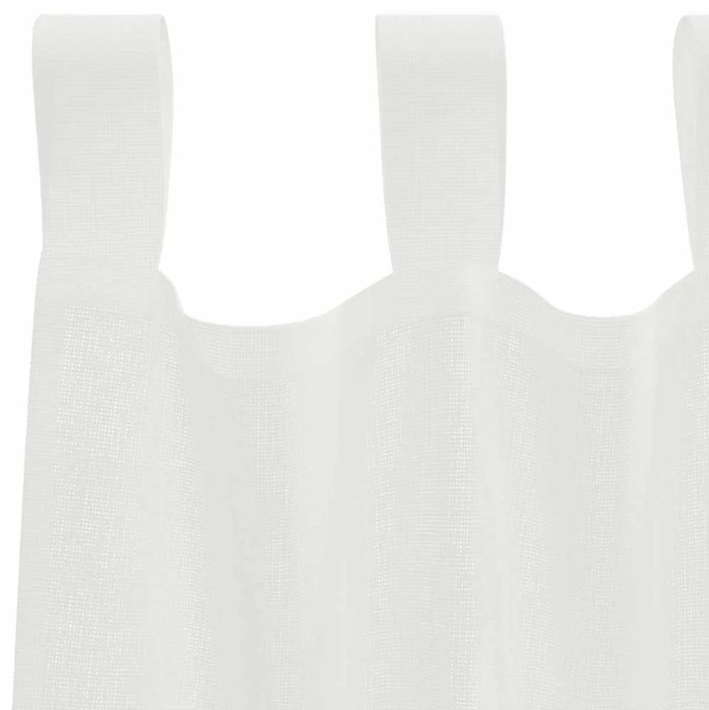 Voile užuolaidos su strypų kišenėmis, 2vnt., baltos spalvos