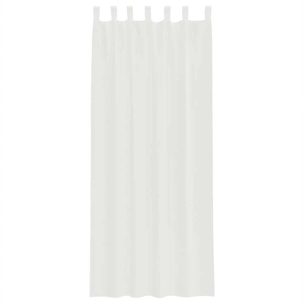 Voile užuolaidos su strypų kišenėmis, 2vnt., baltos spalvos