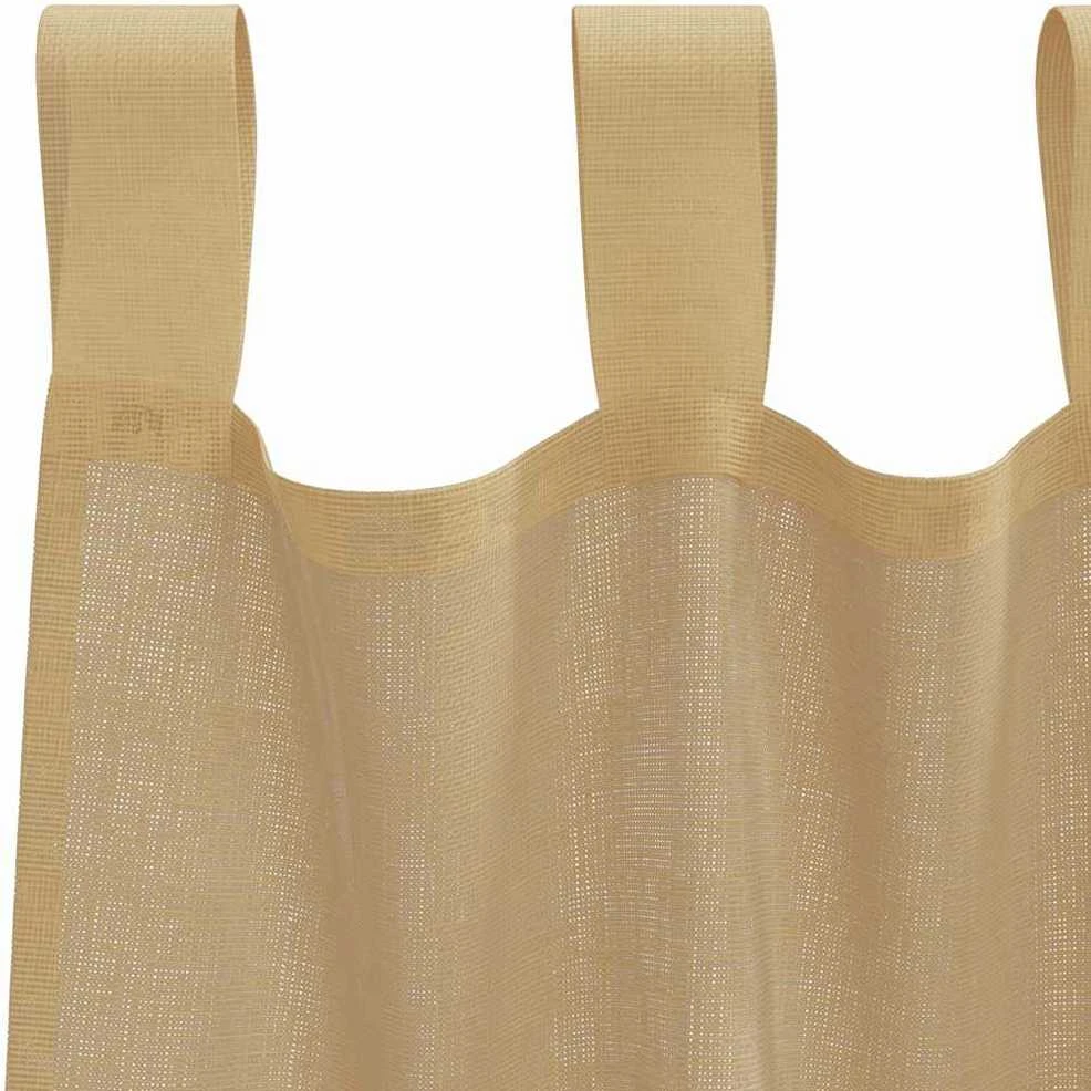 Voile užuolaidos su strypų kišenėmis, 2vnt., smėlio spalvos