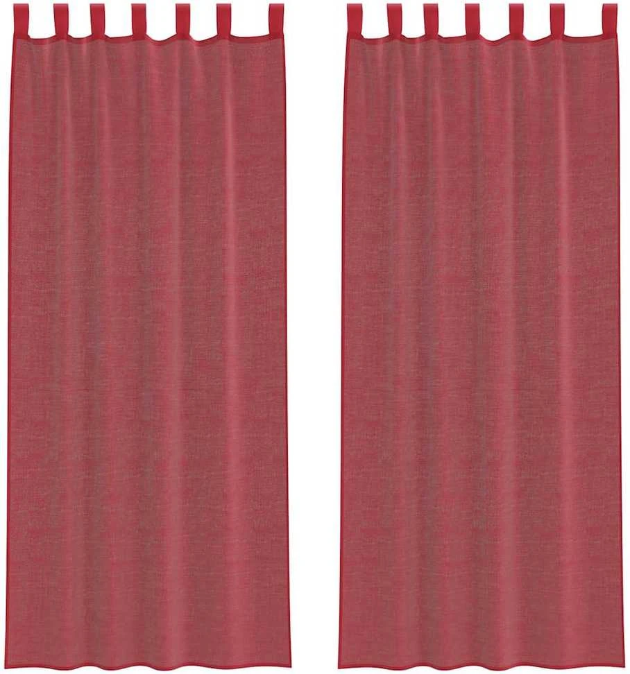 Voile užuolaidos su strypų kišenėmis, 2vnt., raudonojo vyno sp.