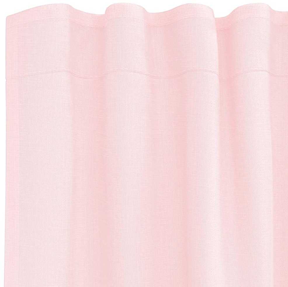 Voile užuolaidos su strypų kišenėmis, 2vnt., šviesiai rožinės