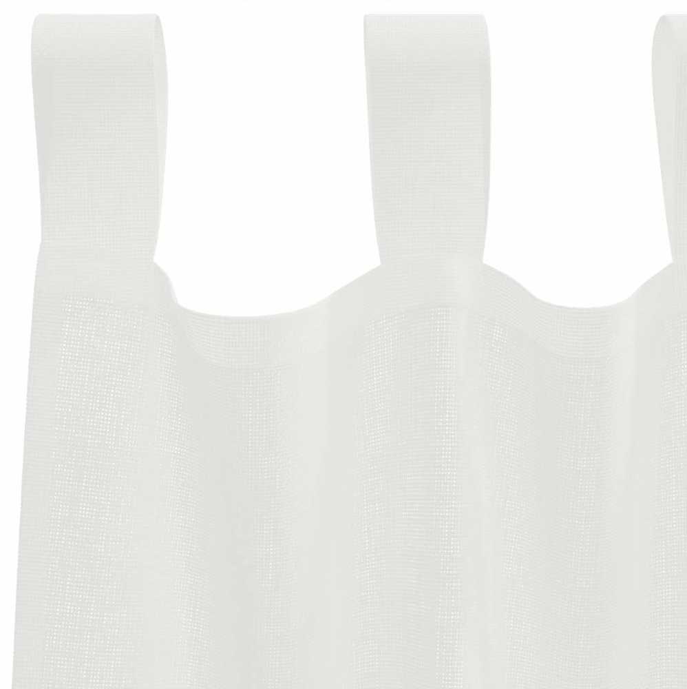 Voile užuolaidos su strypų kišenėmis, 2vnt., baltos spalvos
