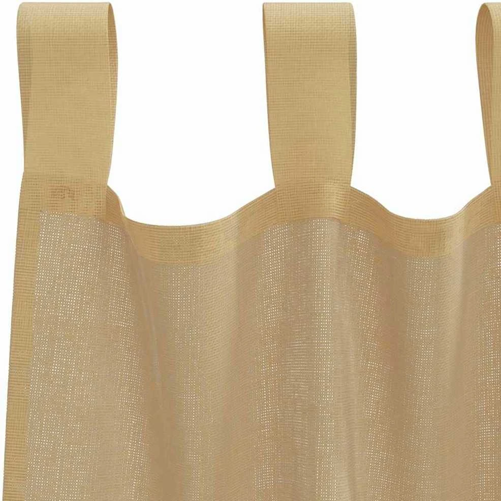 Voile užuolaidos su strypų kišenėmis, 2vnt., smėlio spalvos