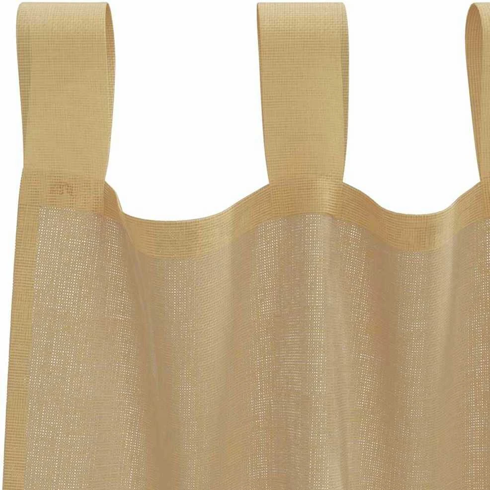 Voile užuolaidos su strypų kišenėmis, 2vnt., smėlio spalvos