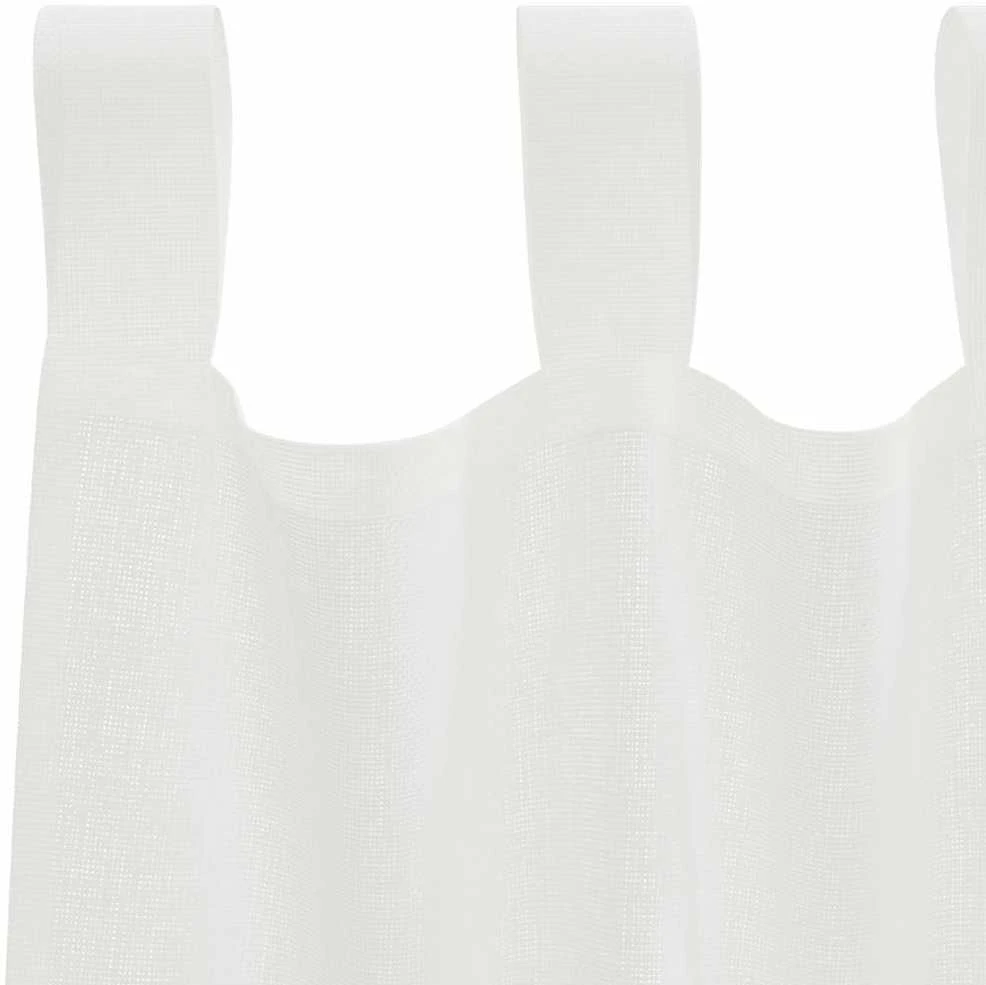 Voile užuolaidos su strypų kišenėmis, 2vnt., baltos spalvos
