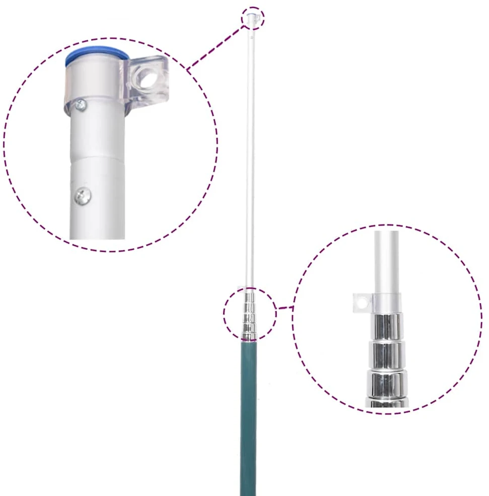Vokietijos vėliava su stiebu, aliuminis, 5,55m