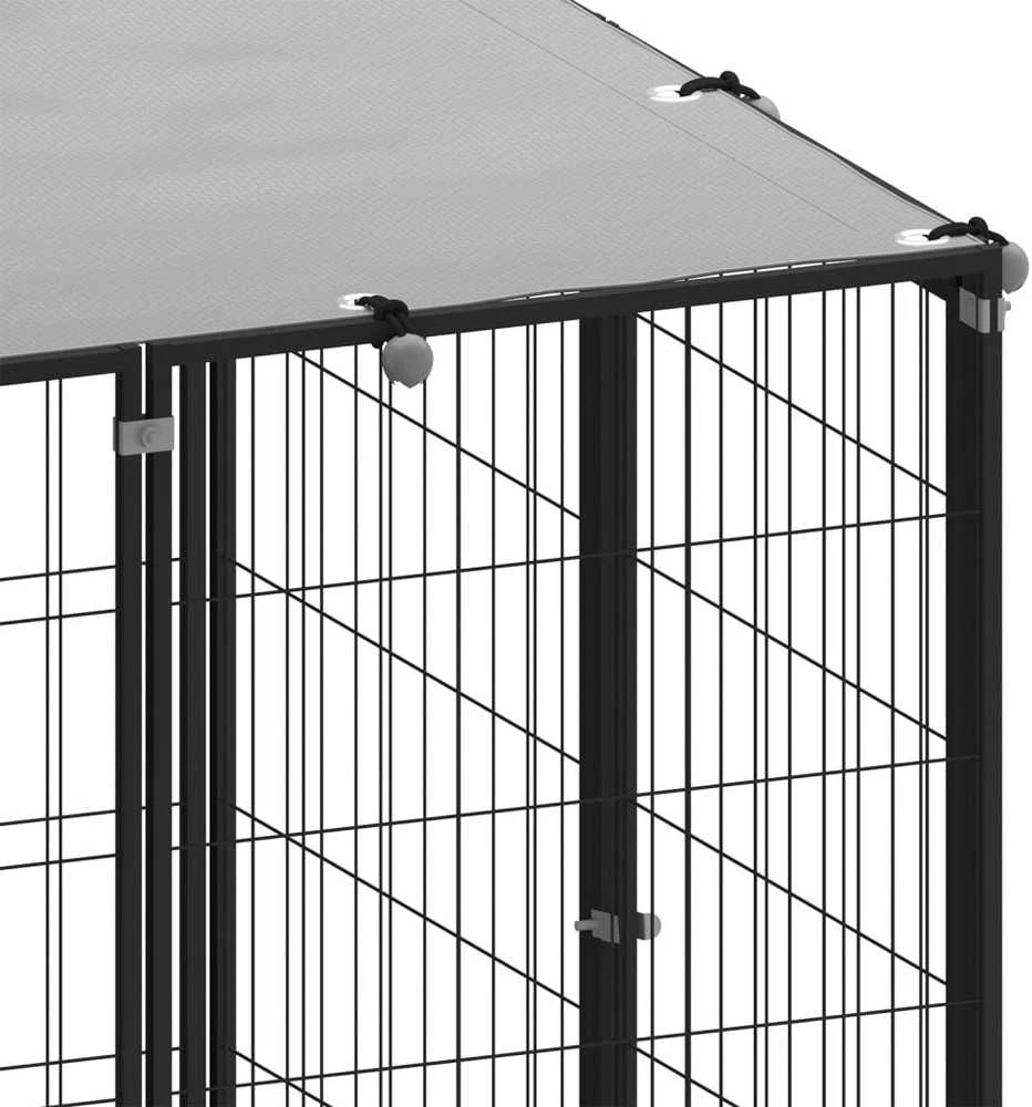 Voljeras šunims, juodos spalvos, 15,73 m², plienas