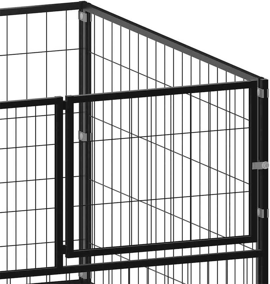 Gyvūnų narvas be durų Juoda 300 x 100 x 70 cm Plienas