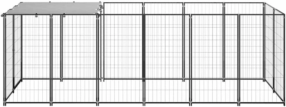 Voljeras šunims, juodos spalvos, 330x110x110cm, plienas