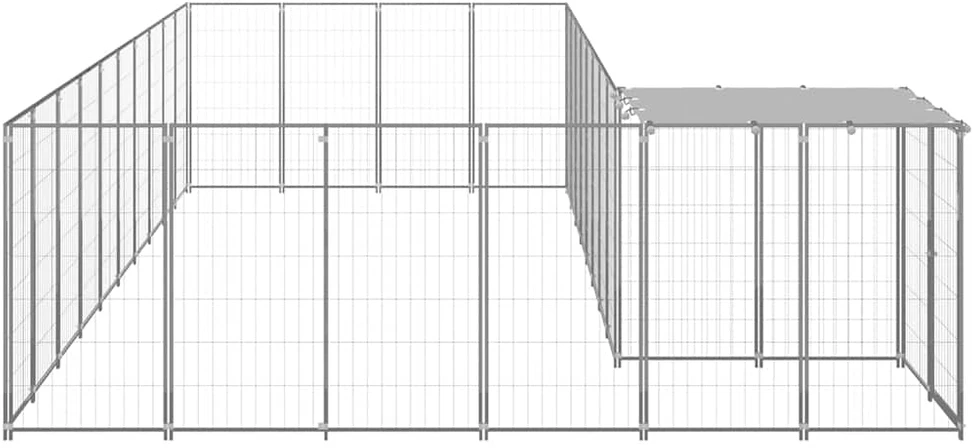 Voljeras šunims, sidabrinės spalvos, 13,31m², plienas