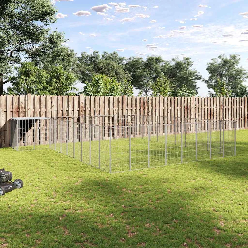Voljeras šunims, sidabrinės spalvos, 25,41 m², plienas