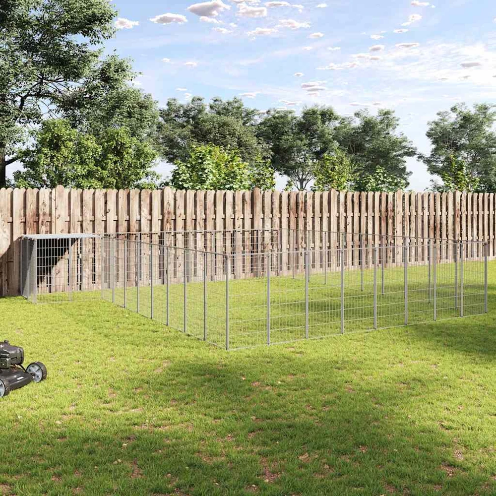 Voljeras šunims, sidabrinės spalvos, 37,51m², plienas