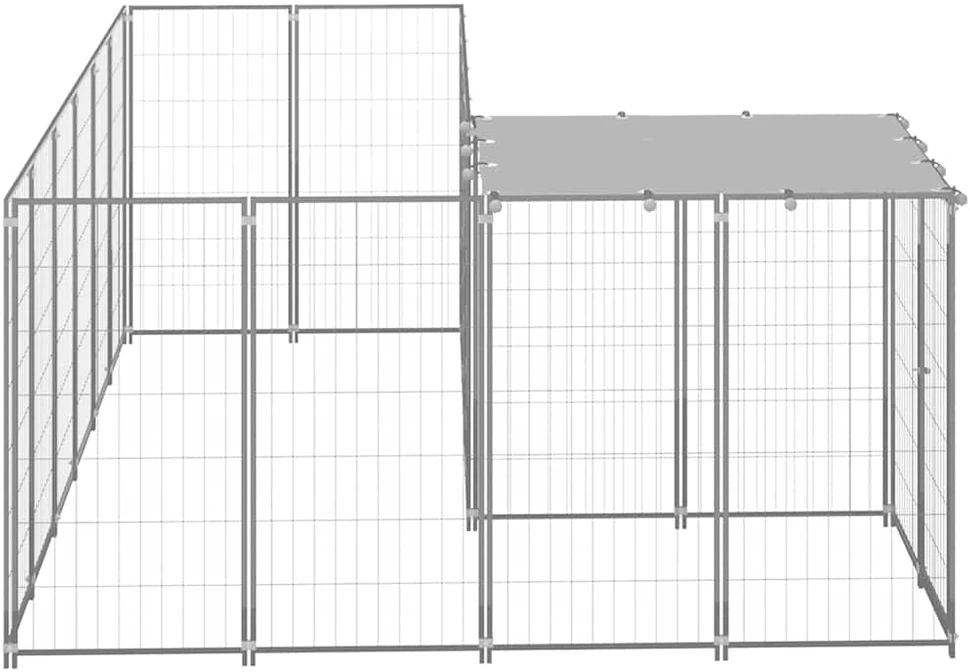 Voljeras šunims, sidabrinės spalvos, 4,84 m², plienas