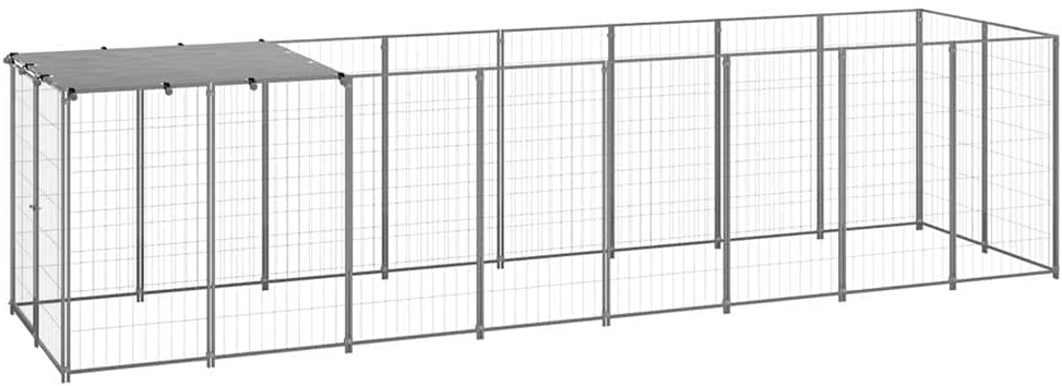Voljeras šunims, sidabrinės spalvos, 4,84 m², plienas