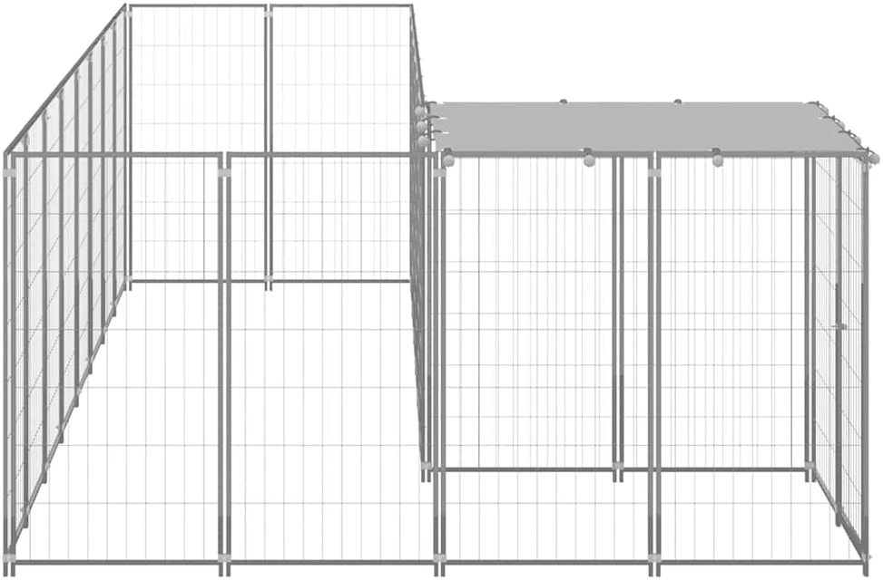 Voljeras šunims, sidabrinės spalvos, 6,05 m², plienas