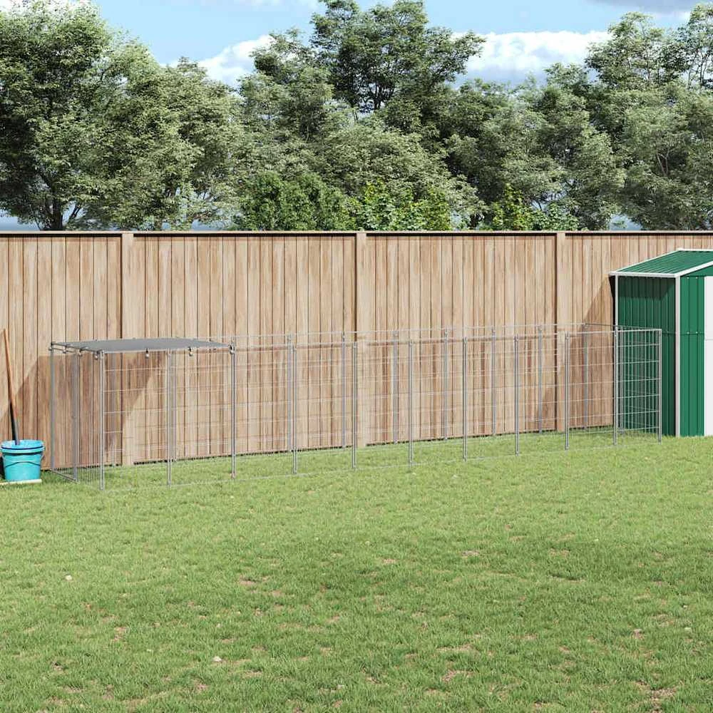 Voljeras šunims, sidabrinės spalvos, 6,05 m², plienas