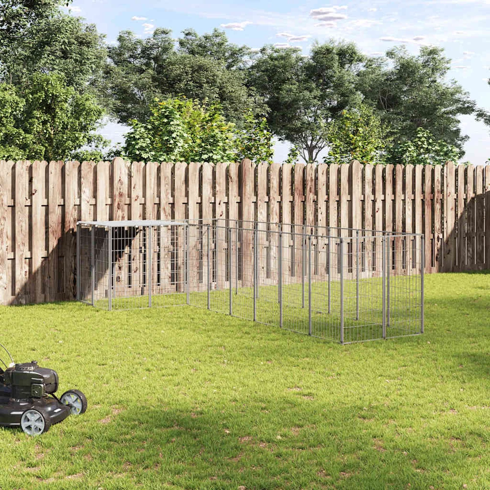 Voljeras šunims, sidabrinės spalvos, 6,05 m², plienas
