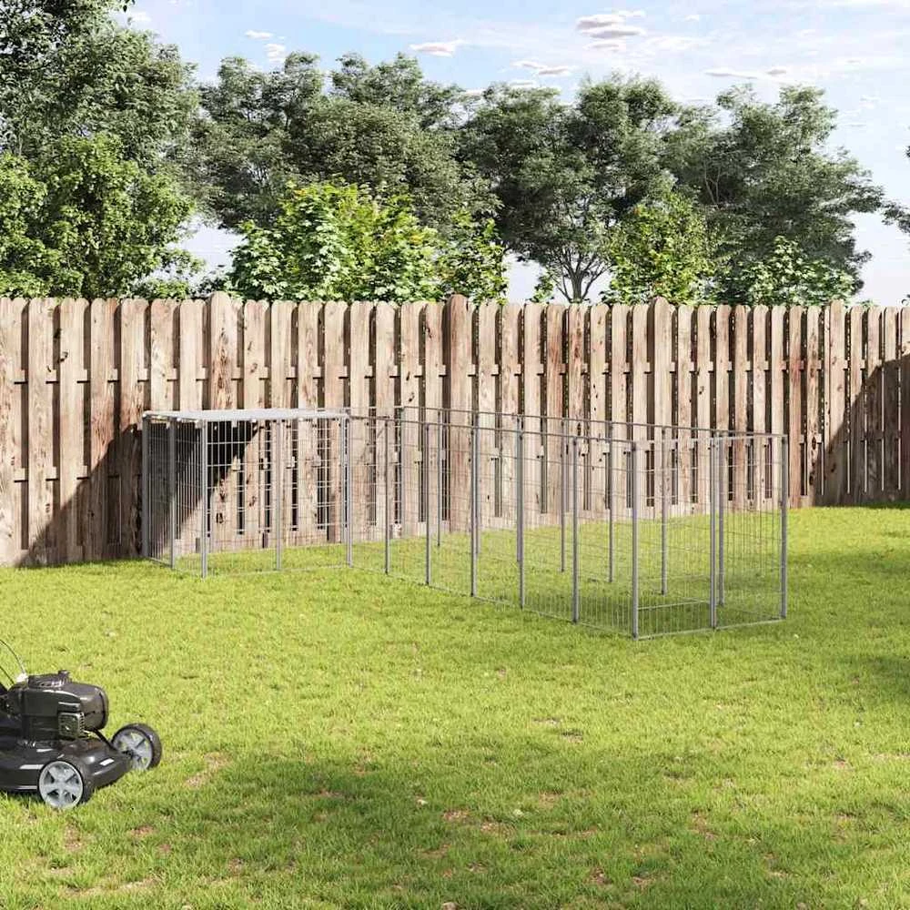 Voljeras šunims, sidabrinės spalvos, 6,05 m², plienas
