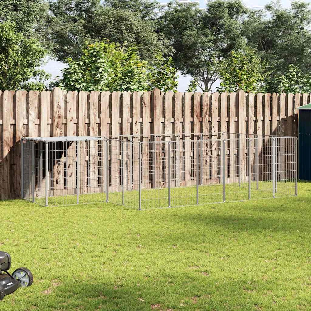 Voljeras šunims, sidabrinės spalvos, 8,47 m², plienas