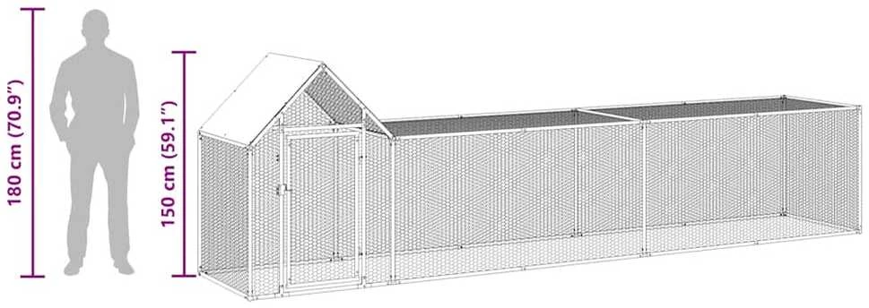 Voljeras viščiukams, 5x1x1,5 m, galvanizuotas plienas