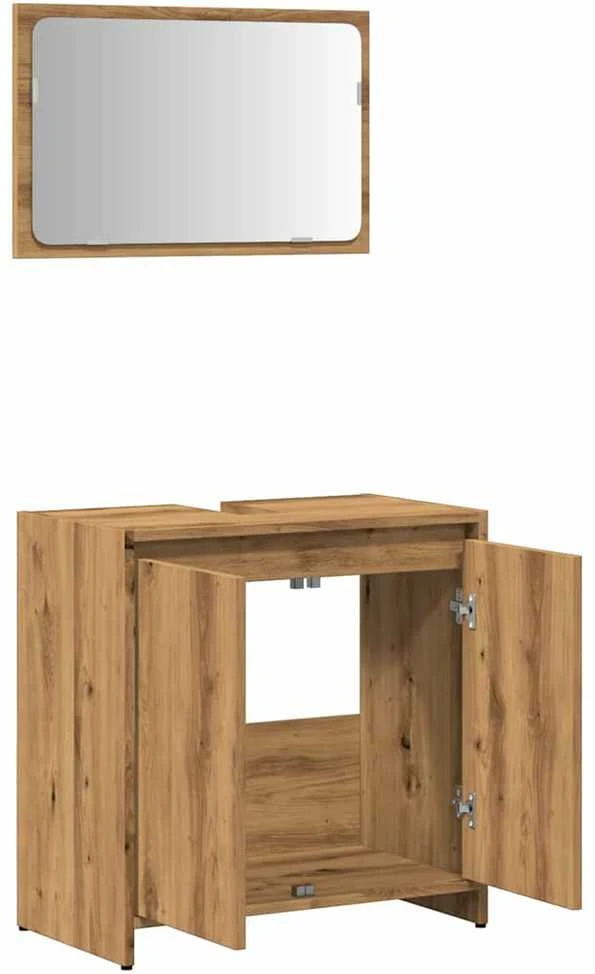 Vonios baldų komplektas, 2 dalių, artisano, apdirbta mediena