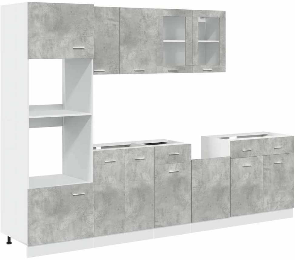 Virtuvės spintelių rinkinys, 7 dalių, Lyon, betono