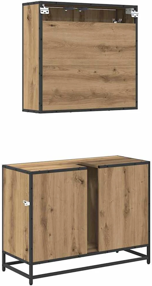 Vonios baldų rinkinys 2 vnt. Amatininkų ąžuolas 80 x 33 x 60 cm