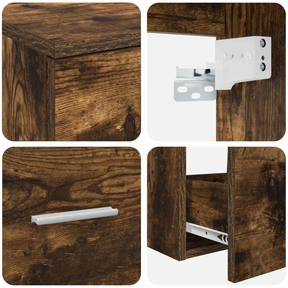 Vonios baldų rinkinys 2 vnt. Dūminio ąžuolo Apdirbta mediena