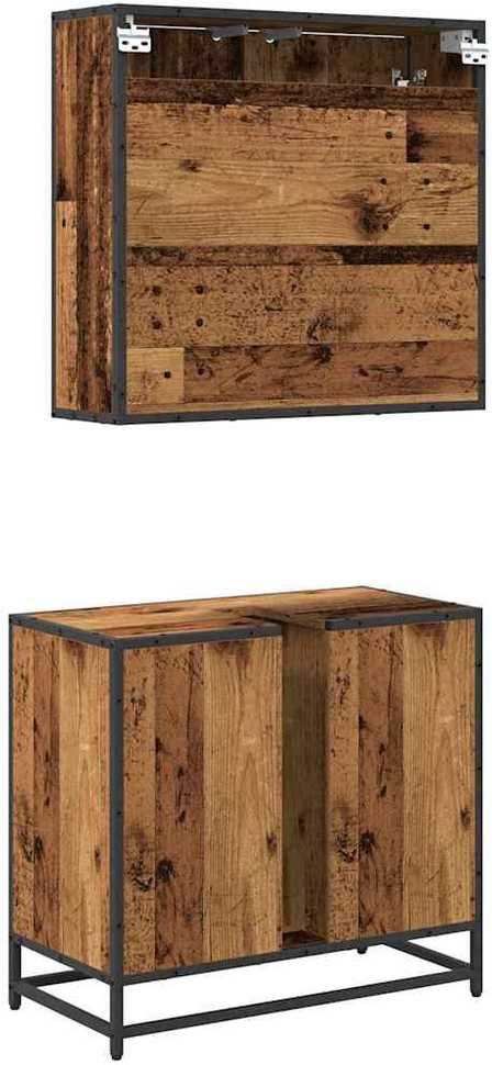 Vonios baldų rinkinys 2 vnt. Senovinis medis 65 x 33 x 60 cm