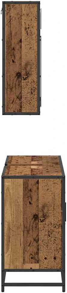 Vonios baldų rinkinys 2 vnt. Senovinis medis 80 x 33 x 60 cm
