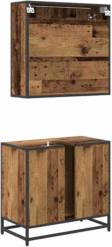 Vonios baldų rinkinys 2 vnt. Senovinis medis 65 x 33 x 60 cm