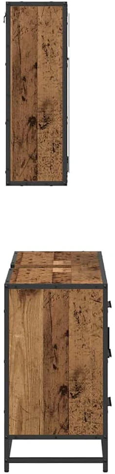 Vonios baldų rinkinys 2 vnt. Senovinis medis 80 x 33 x 60 cm