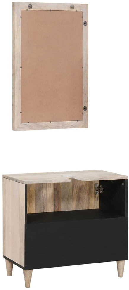 Vonios baldų rinkinys 2 vnt. Balta 62 x 33 x 58 cm