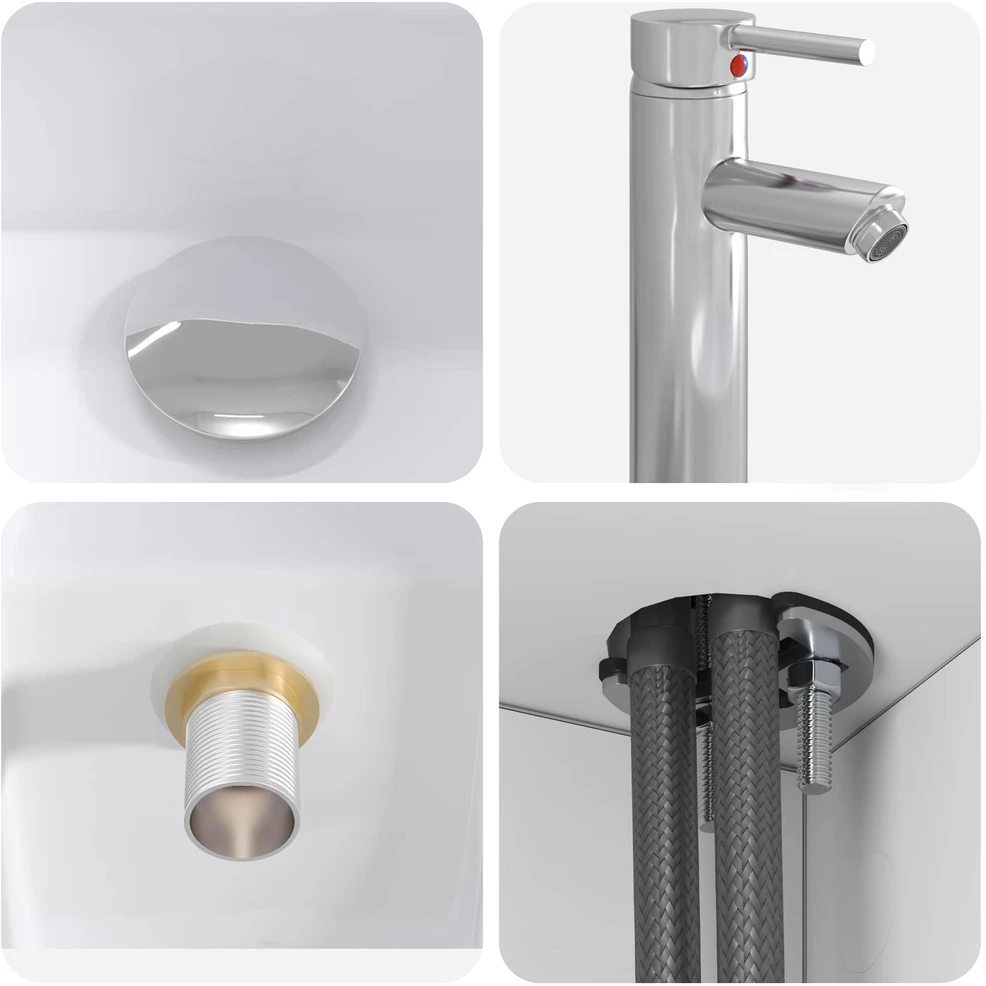 Vonios baldų rinkinys 2 vnt. Balta Apdirbta mediena