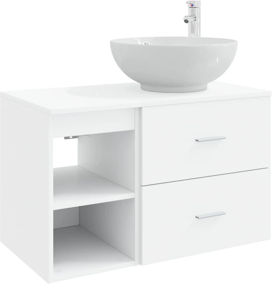 Vonios spintos komplektas 2 vnt. Balta 79,5 x 44,5 x 80 cm