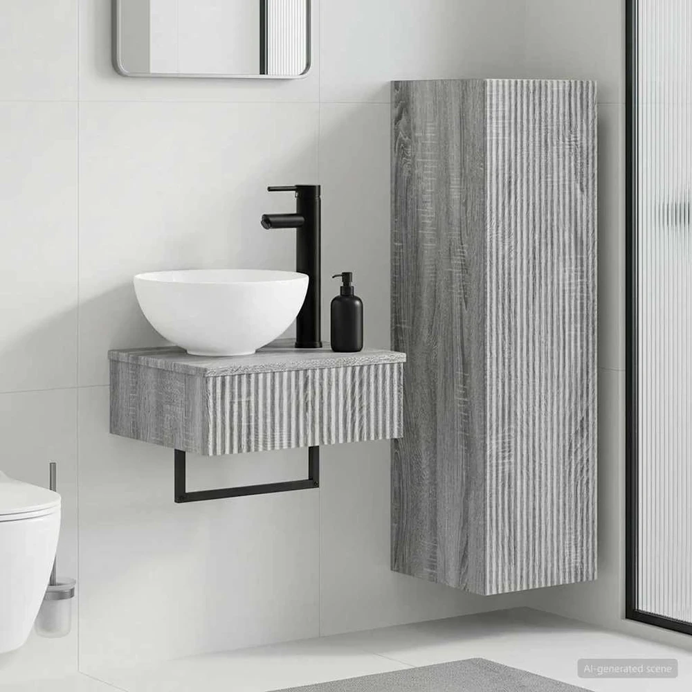 Vonios spintos komplektas 2 vnt. Pilka Sonoma